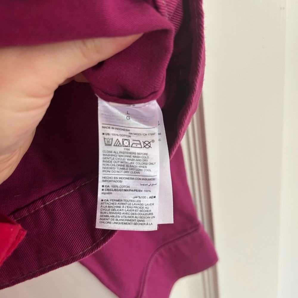 NWT Old Navy Cropped Utility Jacket in Berry Sz Large - Picture 5 of 7